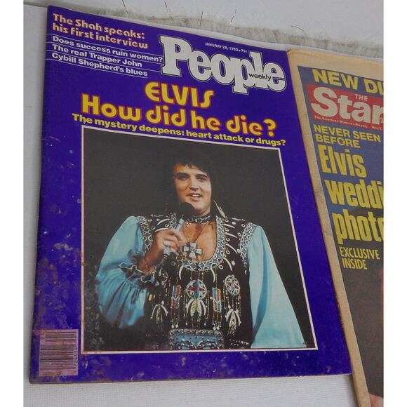 Elvis Presley 1970s Star People And Enquirer Magazines Newspapers SET OF 14 - Picture 5 of 14
